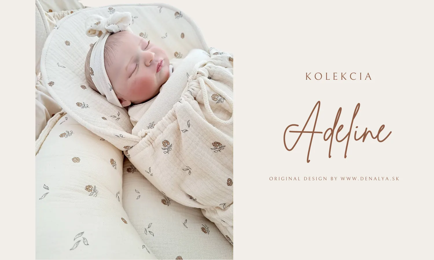 Kvietkovaná kolekcia Adeline pre dievčatko do postieľky